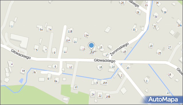 Maków Podhalański, Głowackiego, 15A, mapa Maków Podhalański