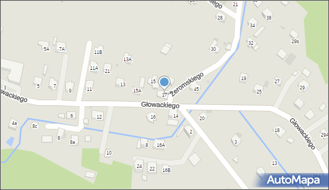 Maków Podhalański, Głowackiego, 17, mapa Maków Podhalański