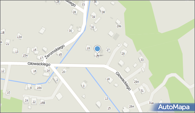 Maków Podhalański, Głowackiego, 25, mapa Maków Podhalański
