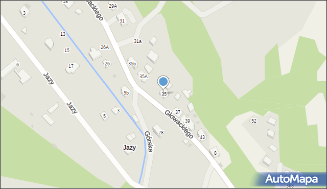 Maków Podhalański, Głowackiego, 35, mapa Maków Podhalański