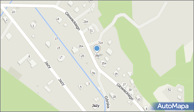 Maków Podhalański, Głowackiego, 35b, mapa Maków Podhalański