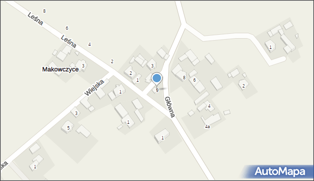Makowczyce, Główna, 9, mapa Makowczyce