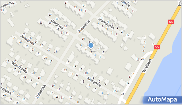 Malbork, Głogowa, 5, mapa Malborka