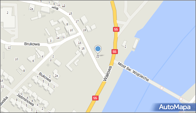 Malbork, Główna, 22, mapa Malborka