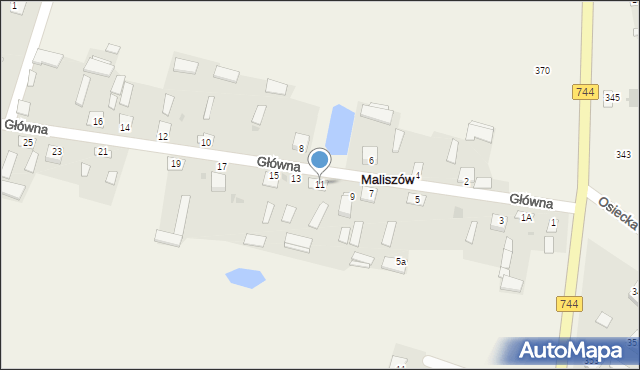 Maliszów, Główna, 11, mapa Maliszów