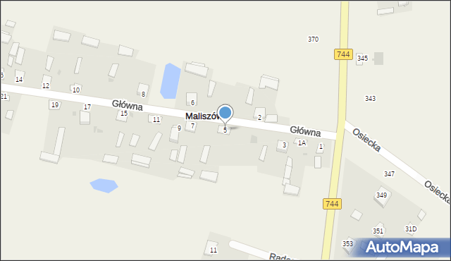 Maliszów, Główna, 5, mapa Maliszów