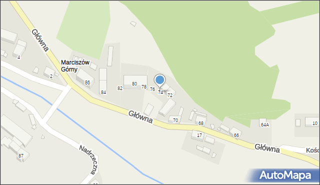 Marciszów, Główna, 74, mapa Marciszów