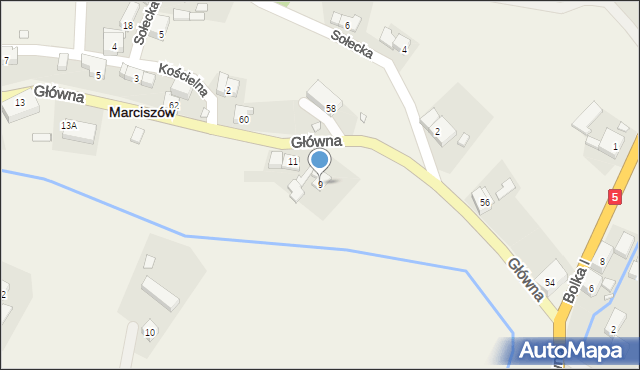Marciszów, Główna, 9, mapa Marciszów