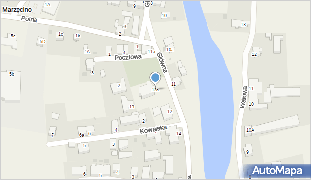 Marzęcino, Główna, 12a, mapa Marzęcino