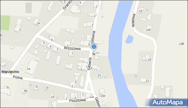 Marzęcino, Główna, 5a, mapa Marzęcino