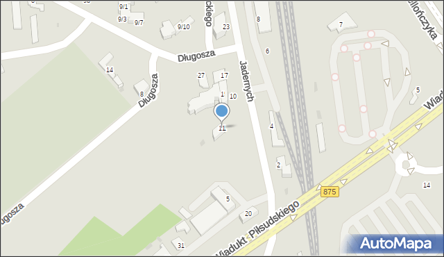 Mielec, Głowackiego, 11, mapa Mielca
