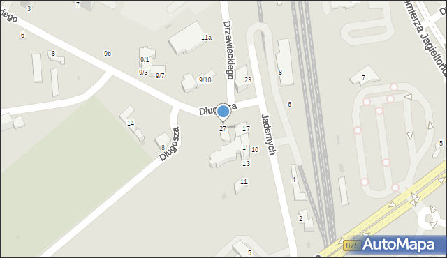 Mielec, Głowackiego, 27, mapa Mielca