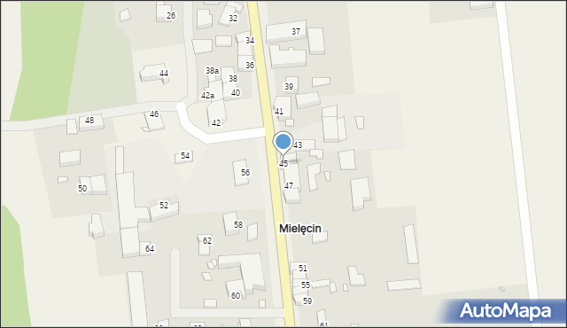Mielęcin, Główna, 45, mapa Mielęcin