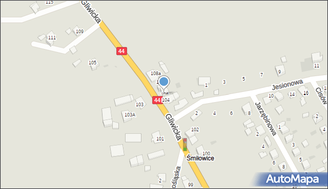 Mikołów, Gliwicka, 106, mapa Mikołów