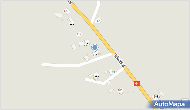 Mikołów, Gliwicka, 115, mapa Mikołów