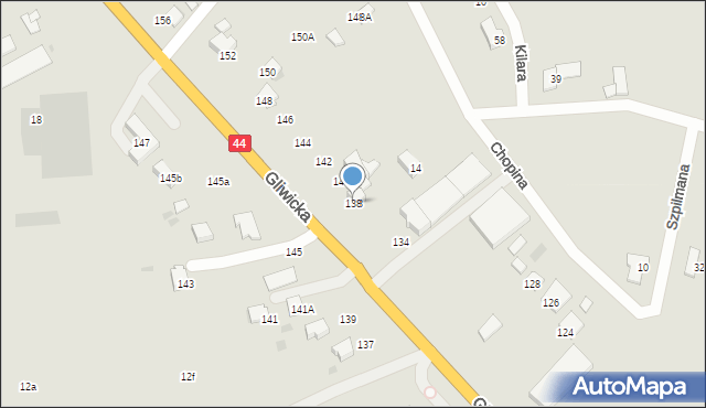 Mikołów, Gliwicka, 138, mapa Mikołów