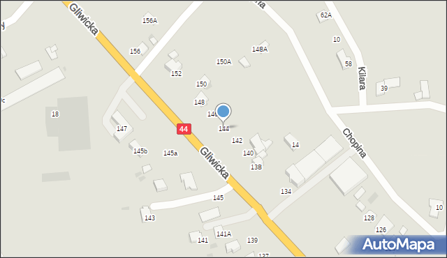 Mikołów, Gliwicka, 144, mapa Mikołów