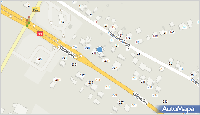 Mikołów, Gliwicka, 244A, mapa Mikołów