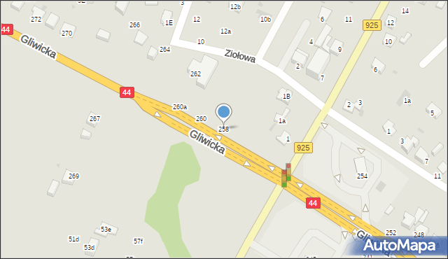 Mikołów, Gliwicka, 258, mapa Mikołów