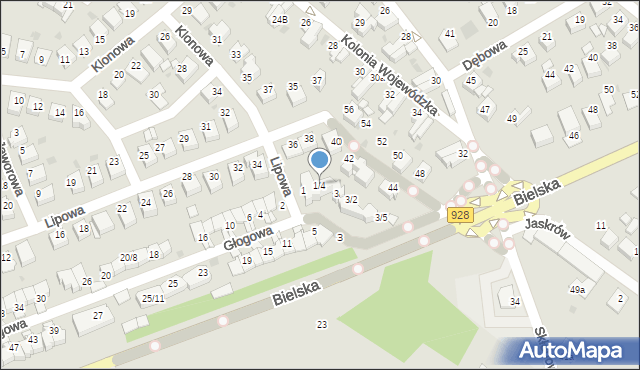 Mikołów, Głogowa, 1/4, mapa Mikołów