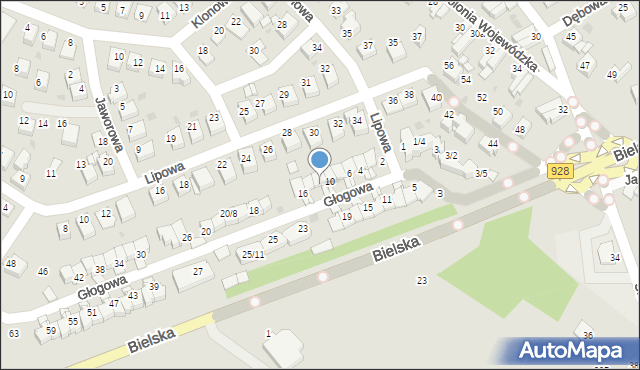 Mikołów, Głogowa, 12, mapa Mikołów