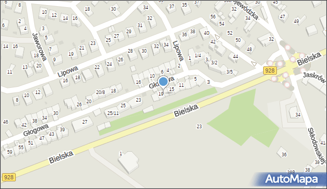 Mikołów, Głogowa, 17a, mapa Mikołów
