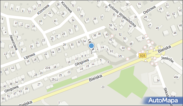 Mikołów, Głogowa, 2, mapa Mikołów