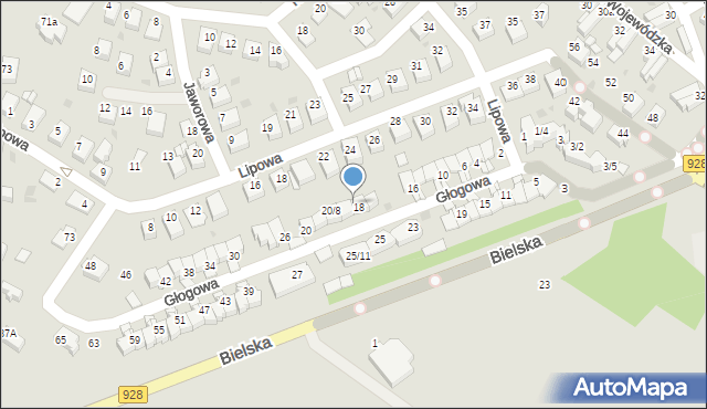 Mikołów, Głogowa, 20/5, mapa Mikołów