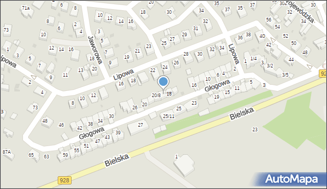 Mikołów, Głogowa, 20/6, mapa Mikołów