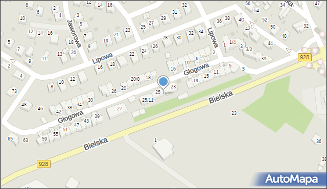 Mikołów, Głogowa, 25/7, mapa Mikołów