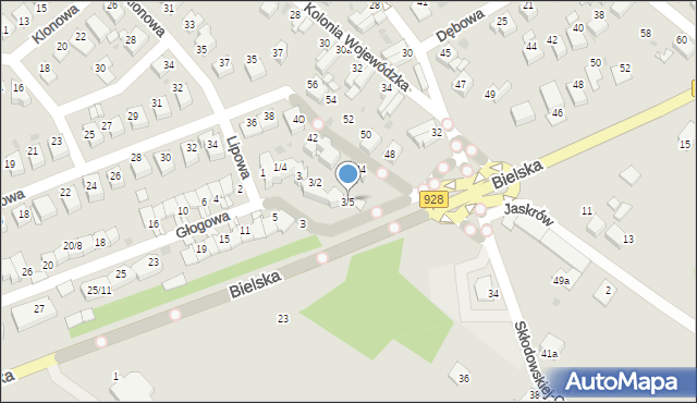 Mikołów, Głogowa, 3/5, mapa Mikołów