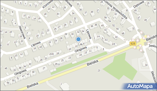 Mikołów, Głogowa, 8, mapa Mikołów