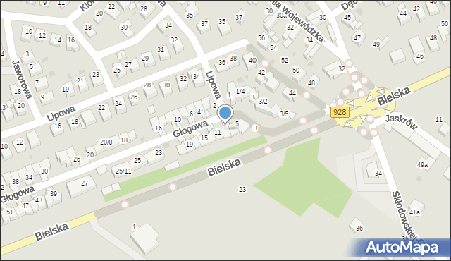 Mikołów, Głogowa, 9, mapa Mikołów