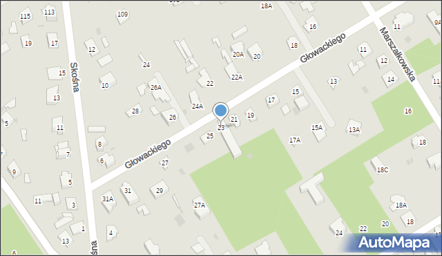Milanówek, Głowackiego Aleksandra, 23, mapa Milanówek