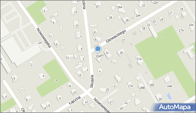 Milanówek, Głowackiego Aleksandra, 31A, mapa Milanówek