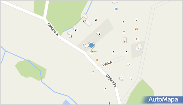 Miłków, Głębocka, 10, mapa Miłków