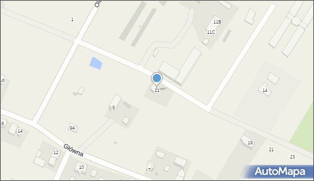 Miłocice, Główna, 11, mapa Miłocice