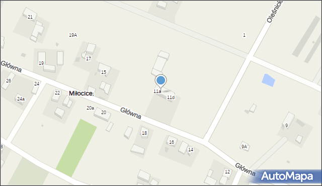 Miłocice, Główna, 11b, mapa Miłocice