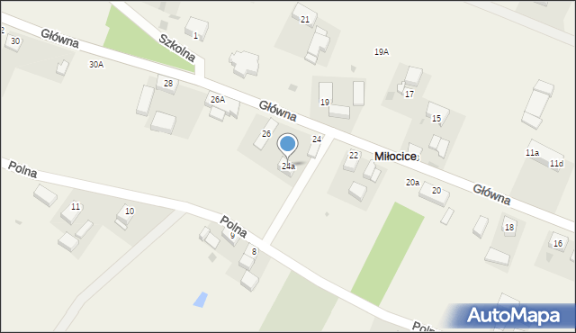 Miłocice, Główna, 24a, mapa Miłocice