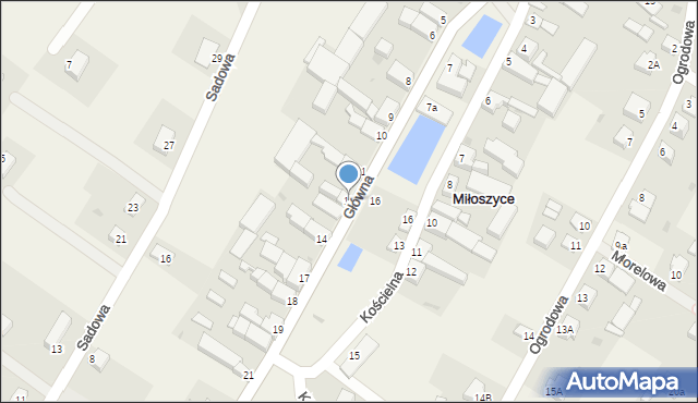 Miłoszyce, Główna, 12, mapa Miłoszyce