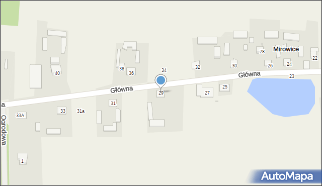 Mirowice, Główna, 29, mapa Mirowice