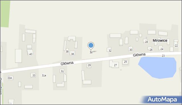 Mirowice, Główna, 34, mapa Mirowice