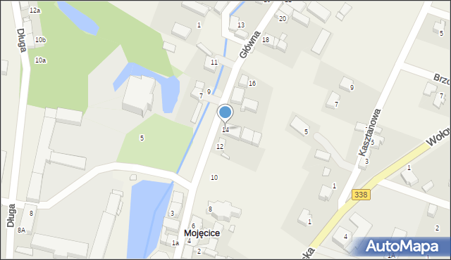 Mojęcice, Główna, 14, mapa Mojęcice
