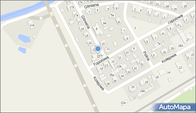 Mosty, Gliniana, 12, mapa Mosty