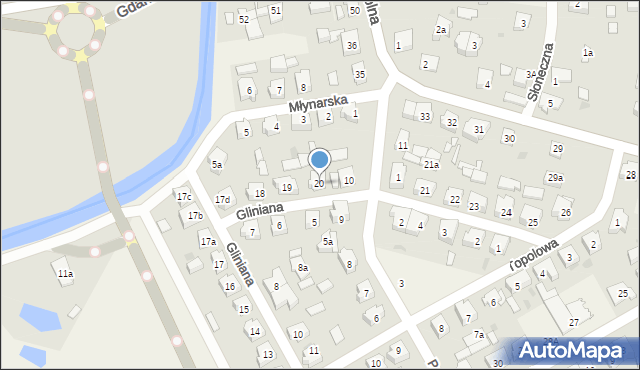 Mosty, Gliniana, 20, mapa Mosty