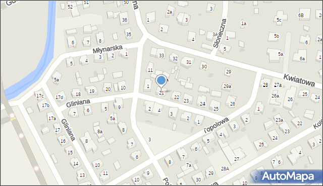 Mosty, Gliniana, 21, mapa Mosty