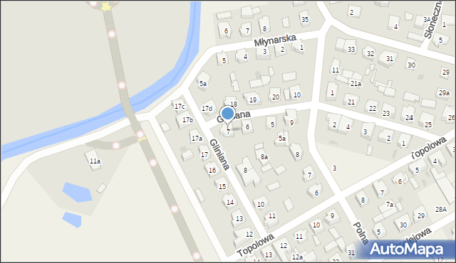 Mosty, Gliniana, 7, mapa Mosty