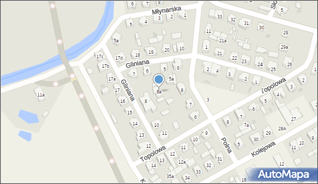 Mosty, Gliniana, 8a, mapa Mosty