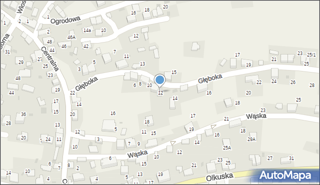 Myślachowice, Głęboka, 12, mapa Myślachowice