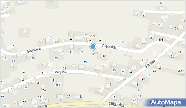 Myślachowice, Głęboka, 28, mapa Myślachowice